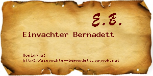 Einvachter Bernadett névjegykártya